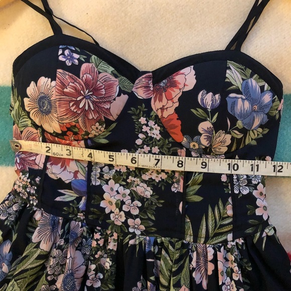 Band of Gypsies Black Floral Sleeveless Corset top Mini Dress XS - Picture 8 of 11